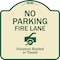 Signmission Designer Series-No Parking Fire Lane With Graphic Violators Booted Or Towed, 18" x 18", TG-1818-9962 A-DES-TG-1818-9962 - alternate 1